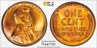 1955-D 1C MS65RD