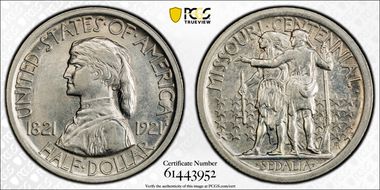 1921 50C Missouri AU58