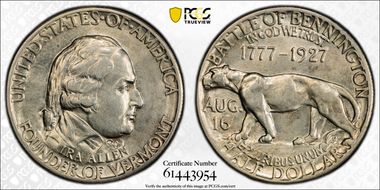 1927 50C Vermont AU58