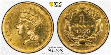 1856 G$1 Slanted 5 N1