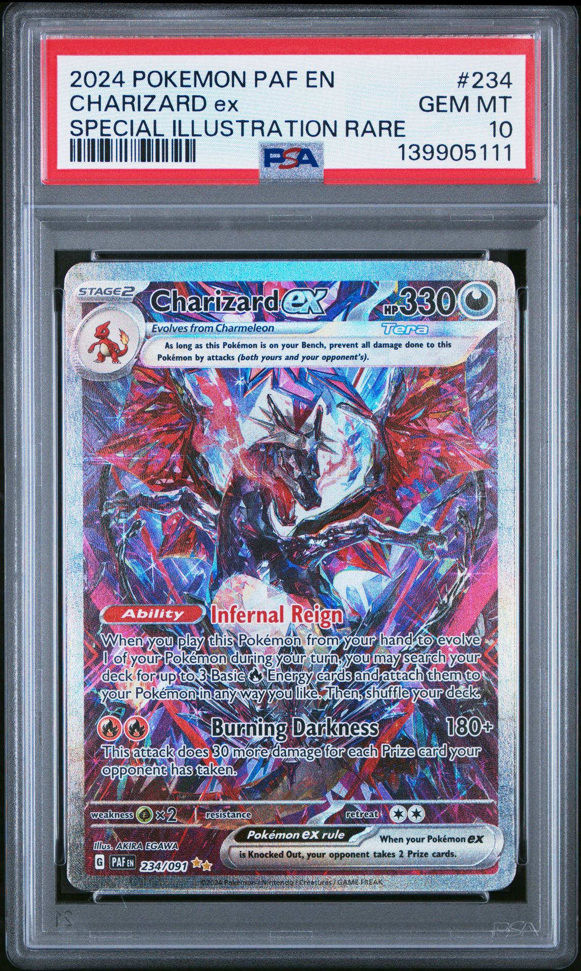 2024 Pokemon POKEMON PAF EN-PALDEAN FATES Illustration Rare #054 Charizard Ex front