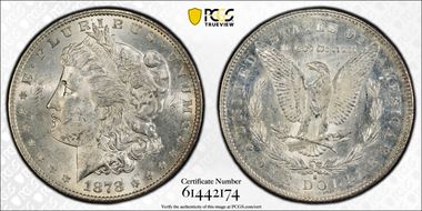 1878-S $1 VAM 19, Torn Bonnet MS62