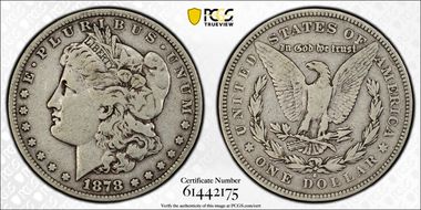 1878-S $1 VAM 57, Long Arrow Shaft F15