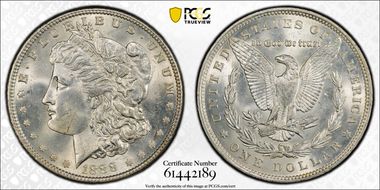 1888 $1 VAM 7, Doubled Reverse MS63