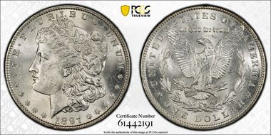 1897 $1 VAM 6A, Pitted Reverse MS63
