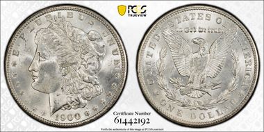 1900 $1 VAM 16, Two Olive Rev MS64