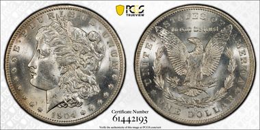 1904-O $1 VAM 4B, Fishhook MS64