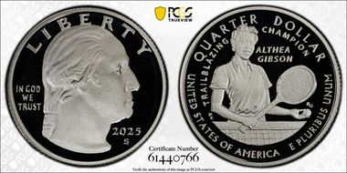 2025-S 25C Althea Gibson Silver Limited Edition Proof Set - First Strike PR69DCAM