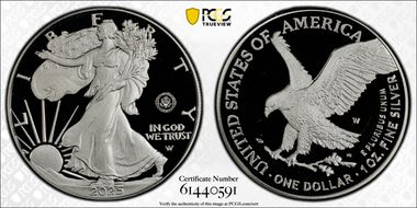 2025-W $1 Silver Eagle w/ U.S. Army Privy 250th Anniversary PR68DCAM