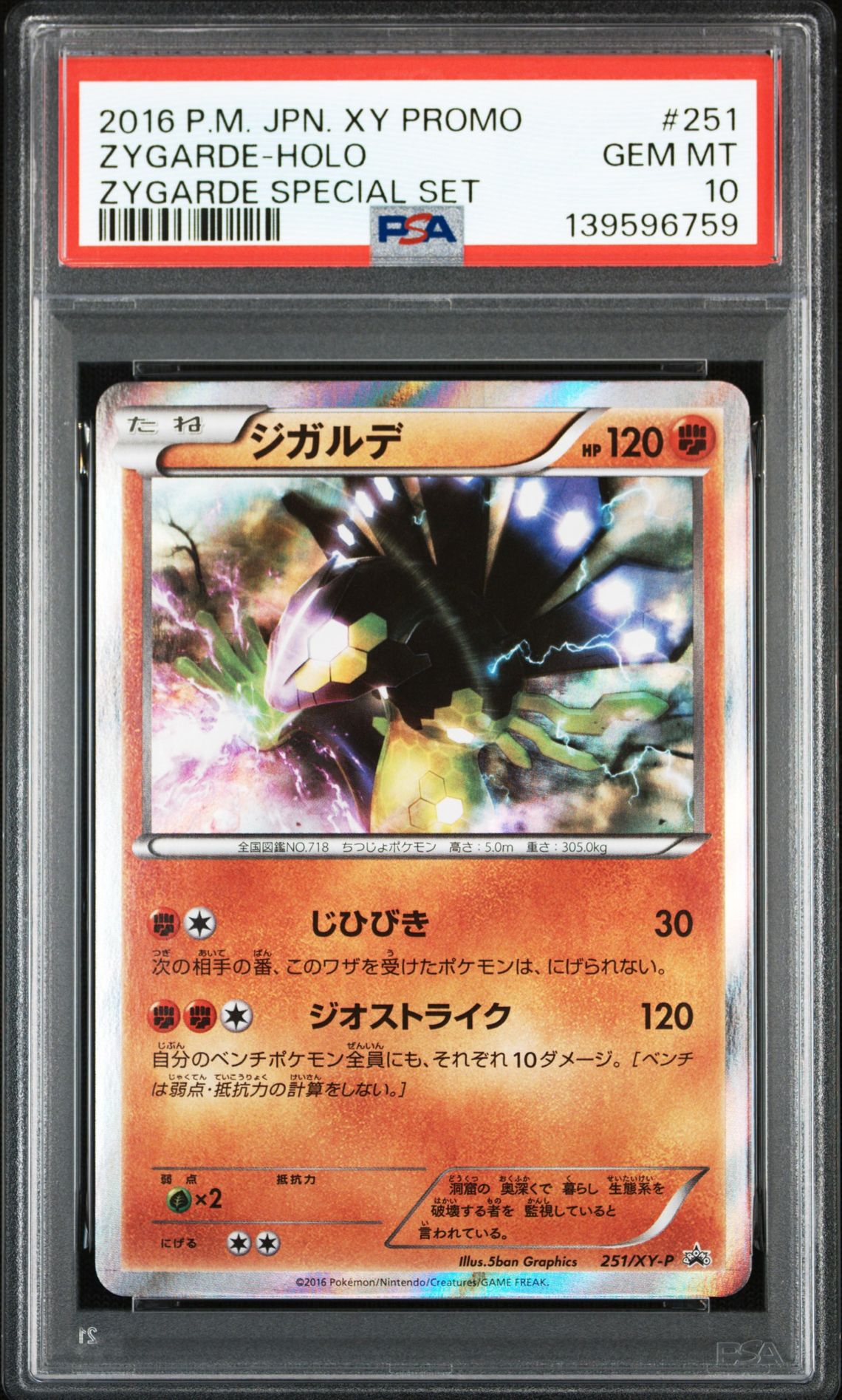 2016 Pokemon POKEMON JAPANESE XY PROMO ZYGARDE SPECIAL SET #251 Zygarde-Holo front