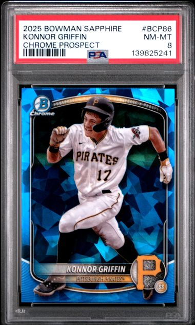 2025 Bowman Bowman Sapphire Chrome #BCP86 Konnor Griffin front