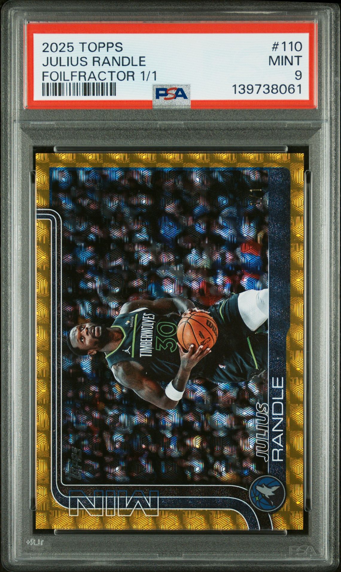 2025 Topps Julius Randle #110 (Foilfractor 1/1) Mint 9 front