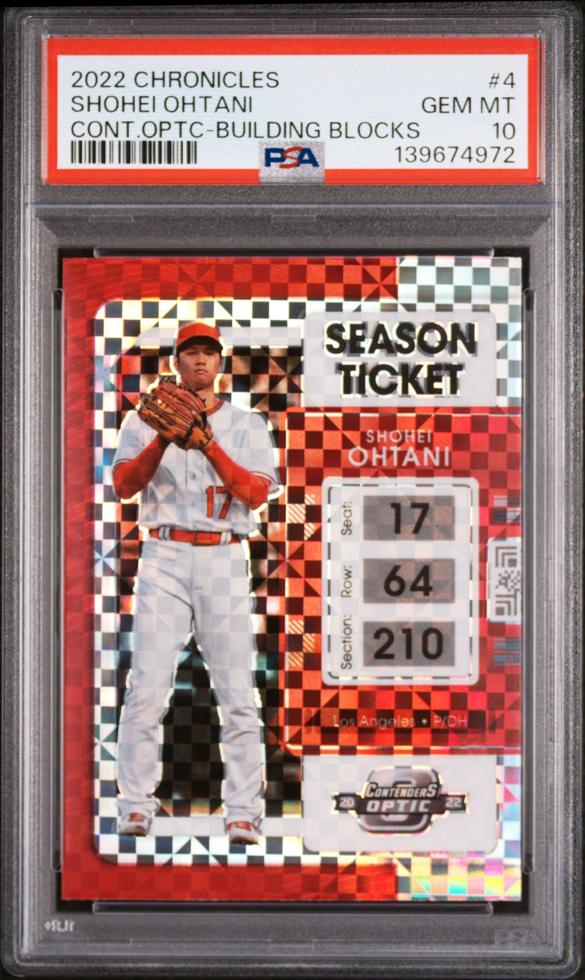 2022 Panini PANINI CHRONICLES CONTENDERS OPTIC CONT.OPTC-BUILDING BLOCKS #4 Shohei Ohtani front