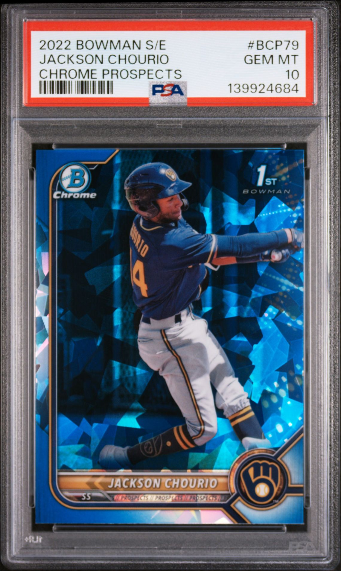 2022 Bowman BOWMAN SAPPHIRE EDITION CHROME PROSPECTS #BCP79 Jackson Chourio front