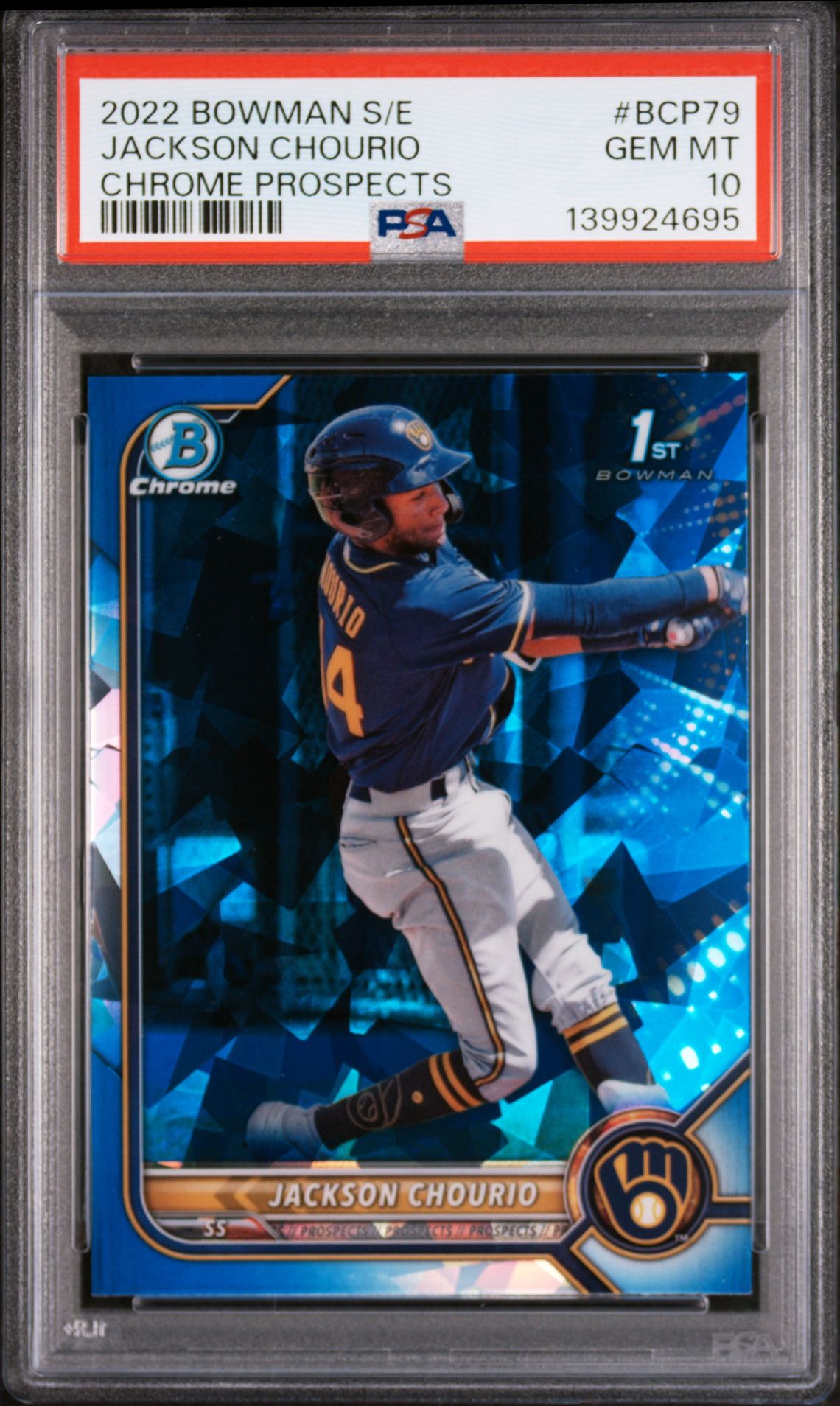 2022 Bowman BOWMAN SAPPHIRE EDITION CHROME PROSPECTS #BCP79 Jackson Chourio front