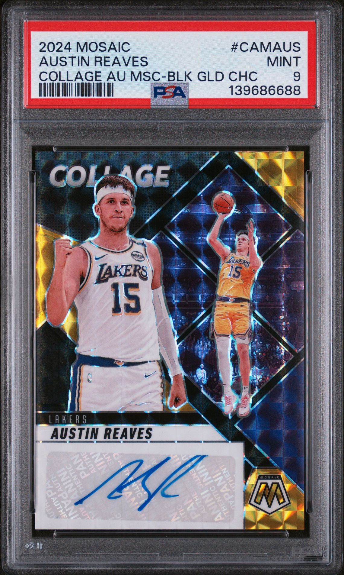 2024 Panini PANINI MOSAIC COLLAGE AUTOGRAPHS MOSAIC COLLAGE AU MSC-BLK GLD CHC #CAMAUS Austin Reaves front