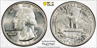 1935-D 25C AU55