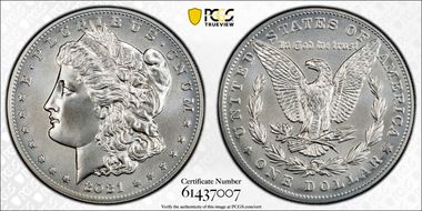 2021 $1 Morgan Dollar 100th Anniversary MS69