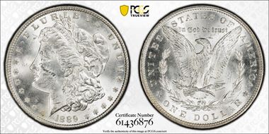 1889 $1 VAM 19A, Bar Wing MS62
