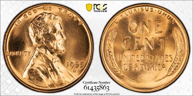 1955-S 1C MS66RD