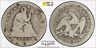 1853 25C Arrows and Rays AG3