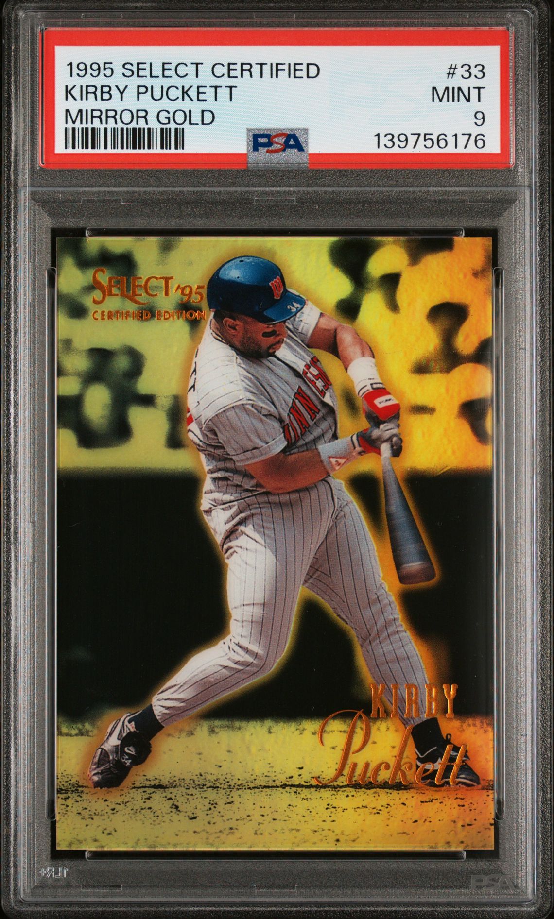 1995 Panini SELECT CERTIFIED Gold #33 Kirby Puckett front