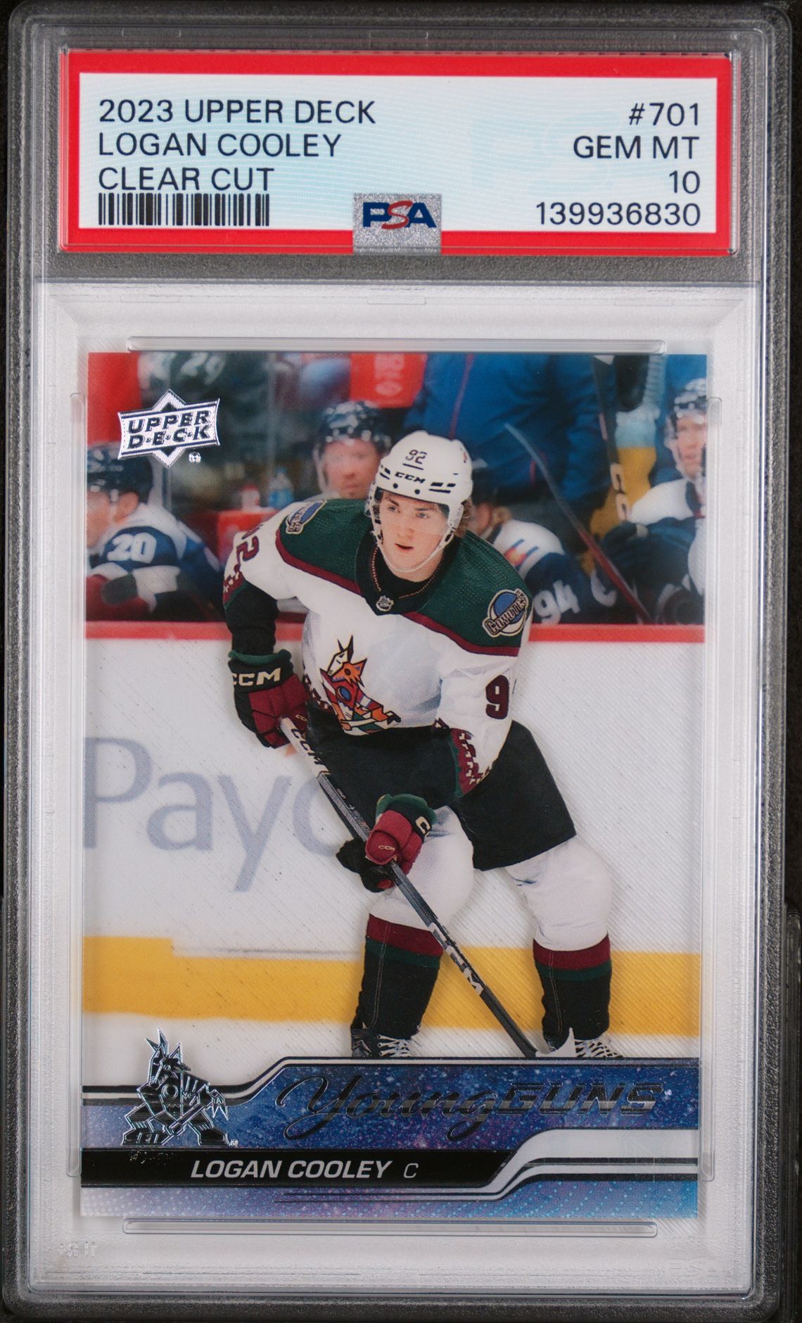 2023 Upper Deck UPPER DECK CLEAR CUT #701 Logan Cooley front