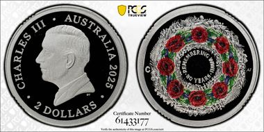 2025-C $2 Remembering WWII Colorized  Ag PR70DCAM
