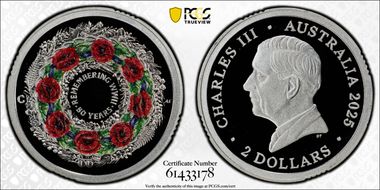 2025-C $2 Remembering WWII Colorized  Ag PR70DCAM