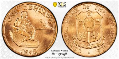 1958 1C MS65RD
