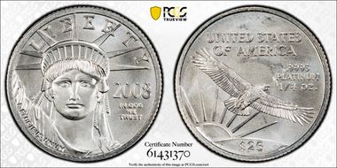 2008 $25 Statue of Liberty MS65