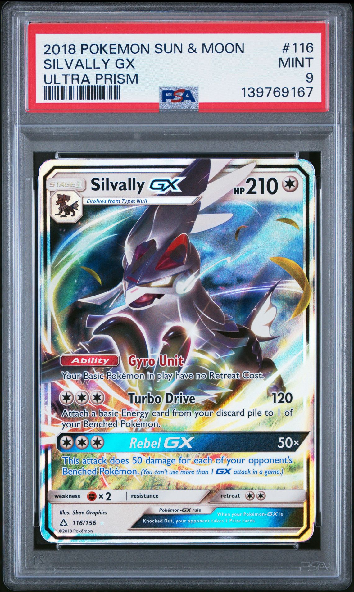 2018 Pokemon POKEMON SUN & MOON ULTRA PRISM #116 Silvally Gx front
