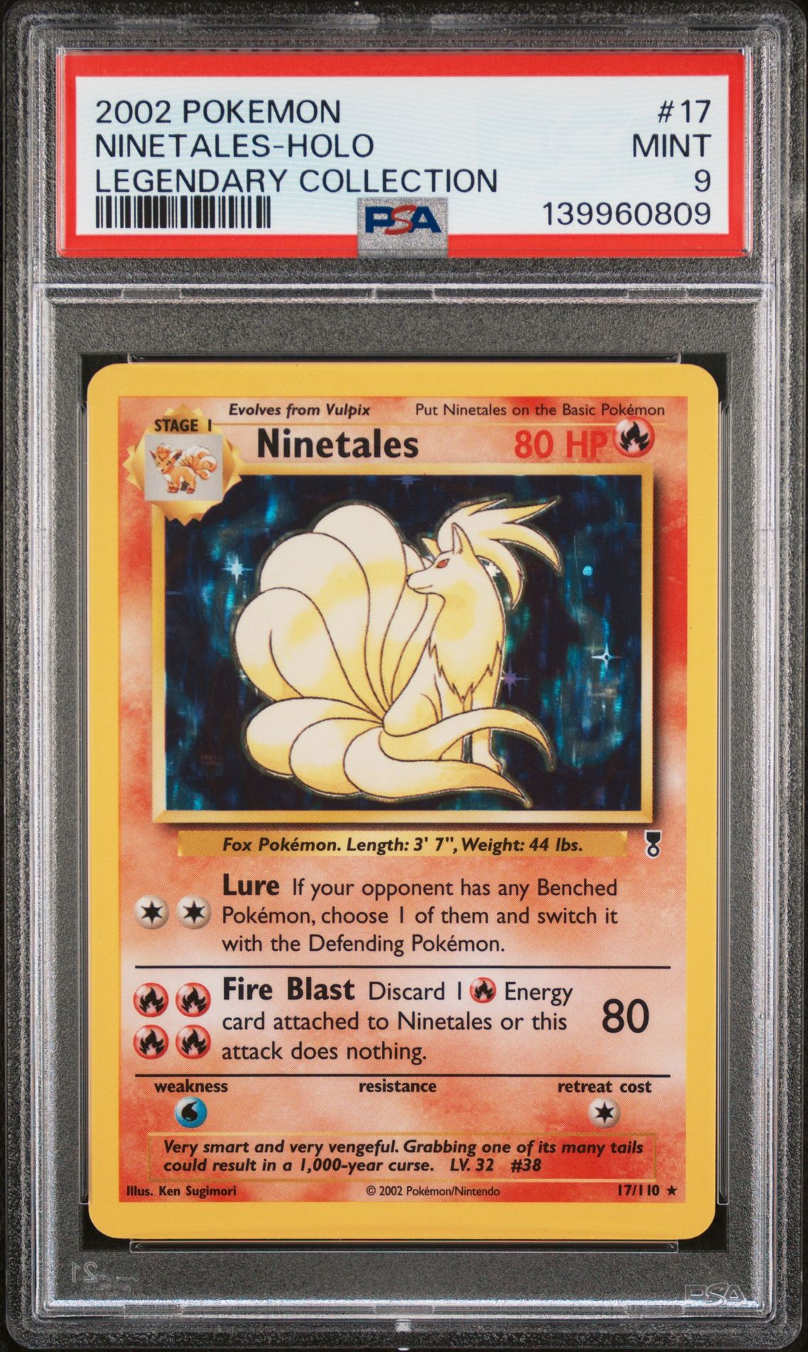 2002 Pokemon POKEMON LEGENDARY COLLECTION #17 Ninetales-Holo front