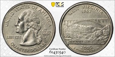 2005-P 25C West Virginia AU53