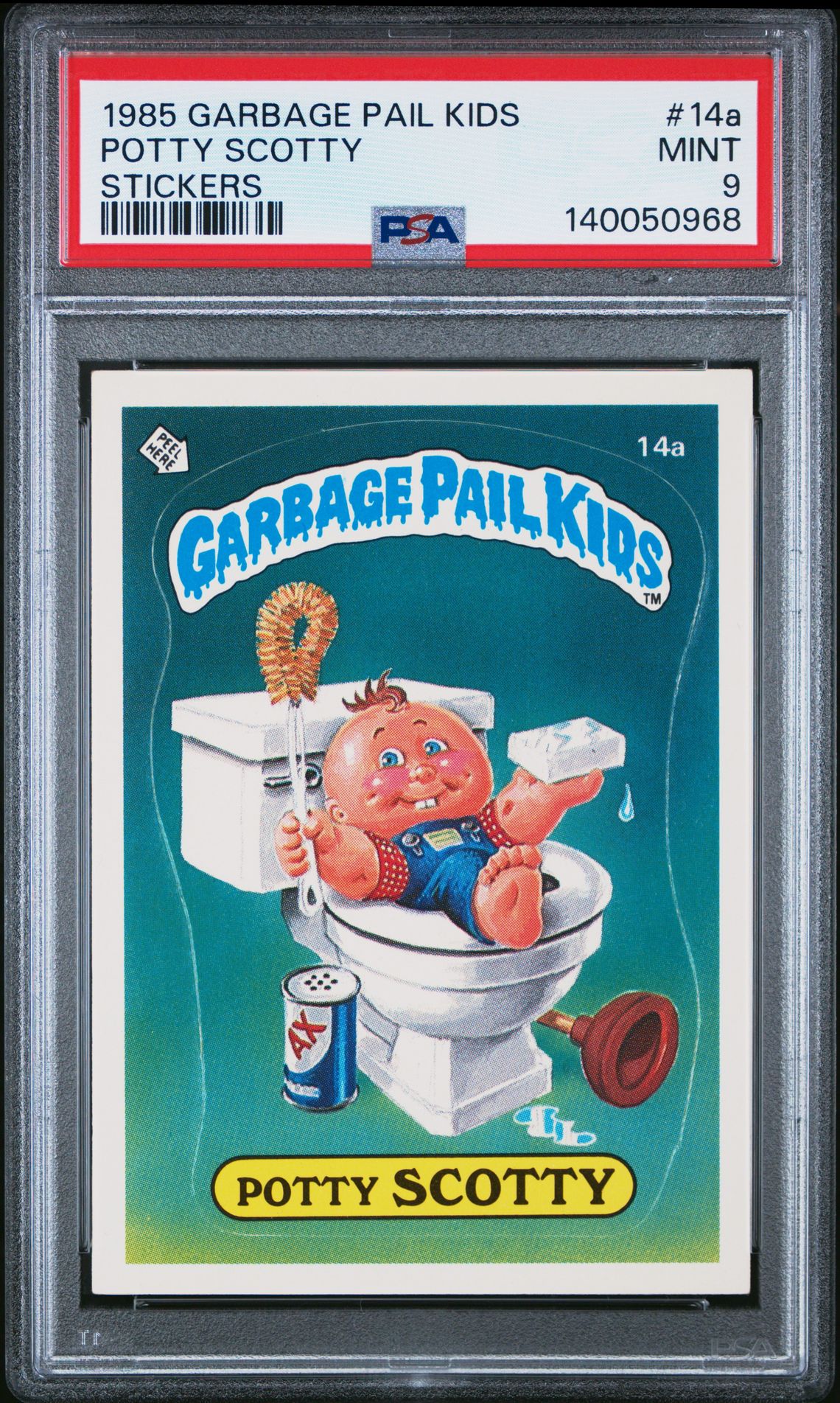 1985 Topps GARBAGE PAIL KIDS STICKERS #14A Potty Scotty front