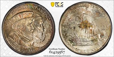 1924 50C Huguenot MS66+
