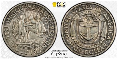 1936-D 50C Rhode Island MS62