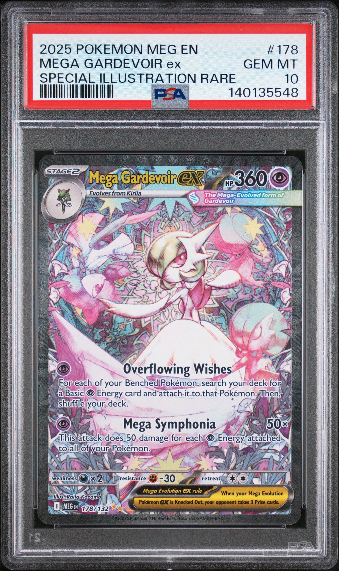 2025 Pokemon Meg En-Mega Evolution Mega Gardevoir Ex #178 (Special Illustration Rare) Gem Mt 10 front