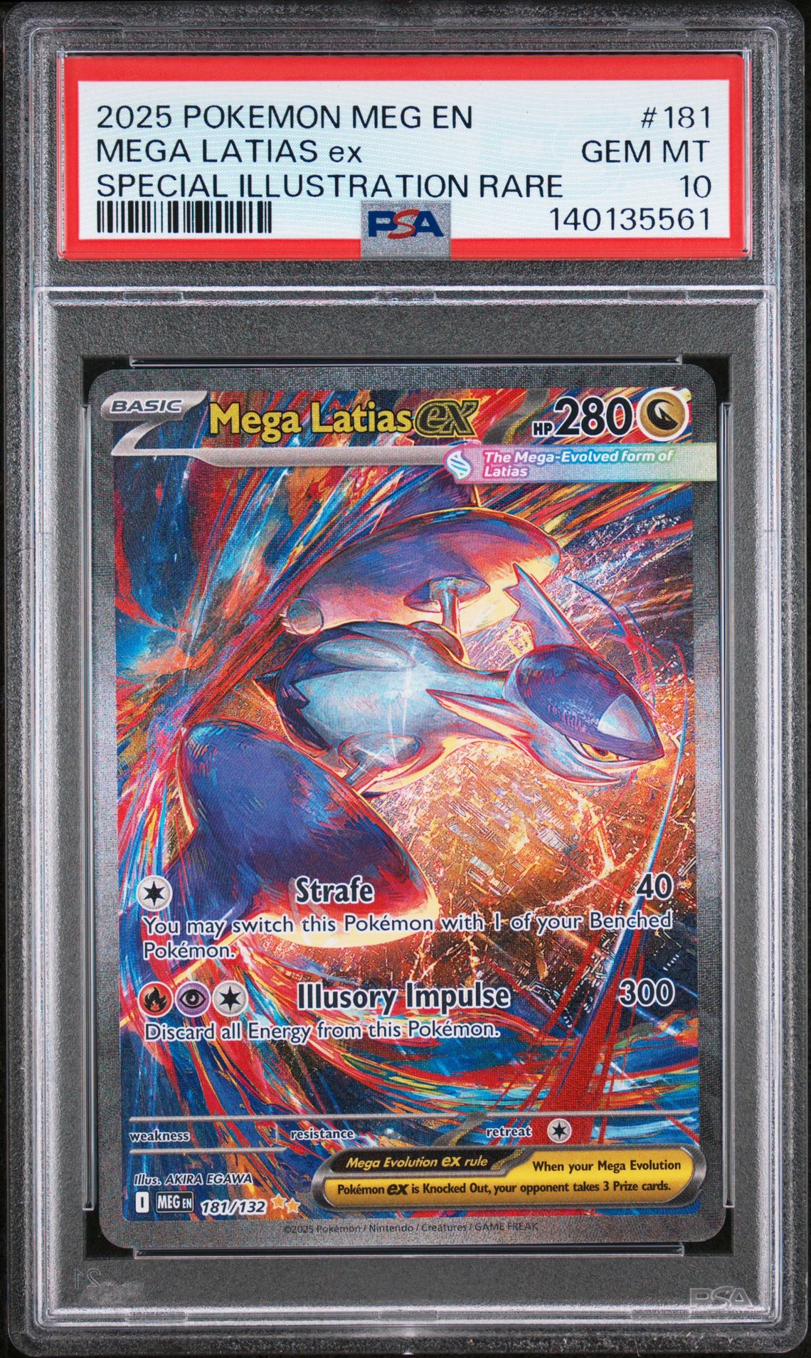 2025 Pokemon Meg En-Mega Evolution Mega Latias Ex #181 (Special Illustration Rare) Gem Mt 10 front