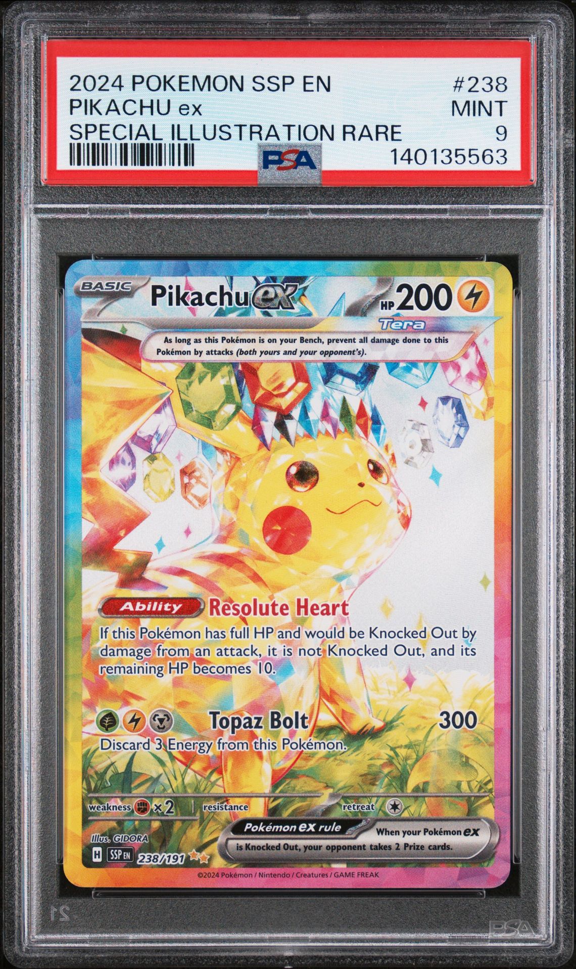 2024 Pokemon Ssp En-Surging Sparks Pikachu Ex #238 (Special Illustration Rare) Mint 9 front