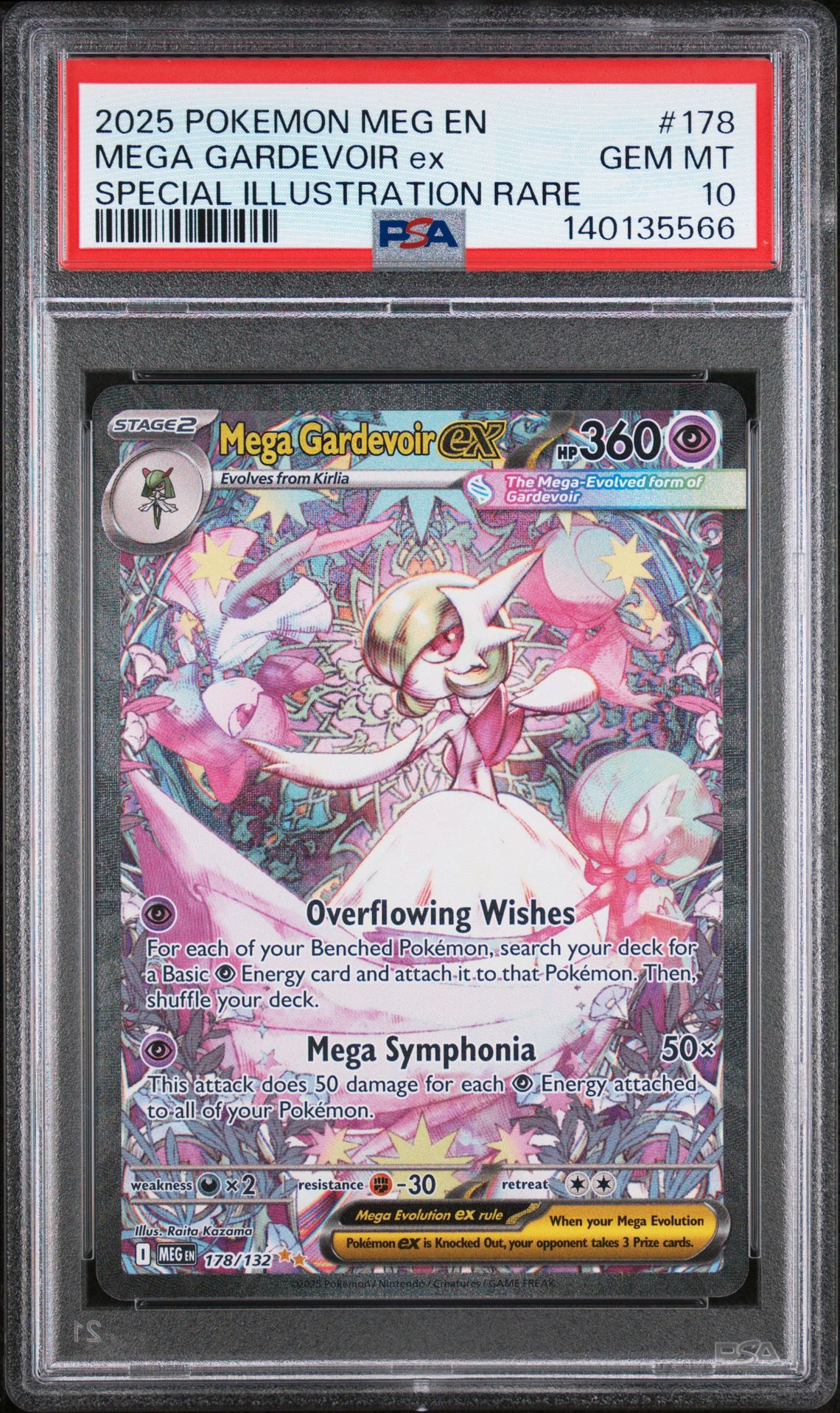 2025 Pokemon Meg En-Mega Evolution Mega Gardevoir Ex #178 (Special Illustration Rare) Gem Mt 10 front