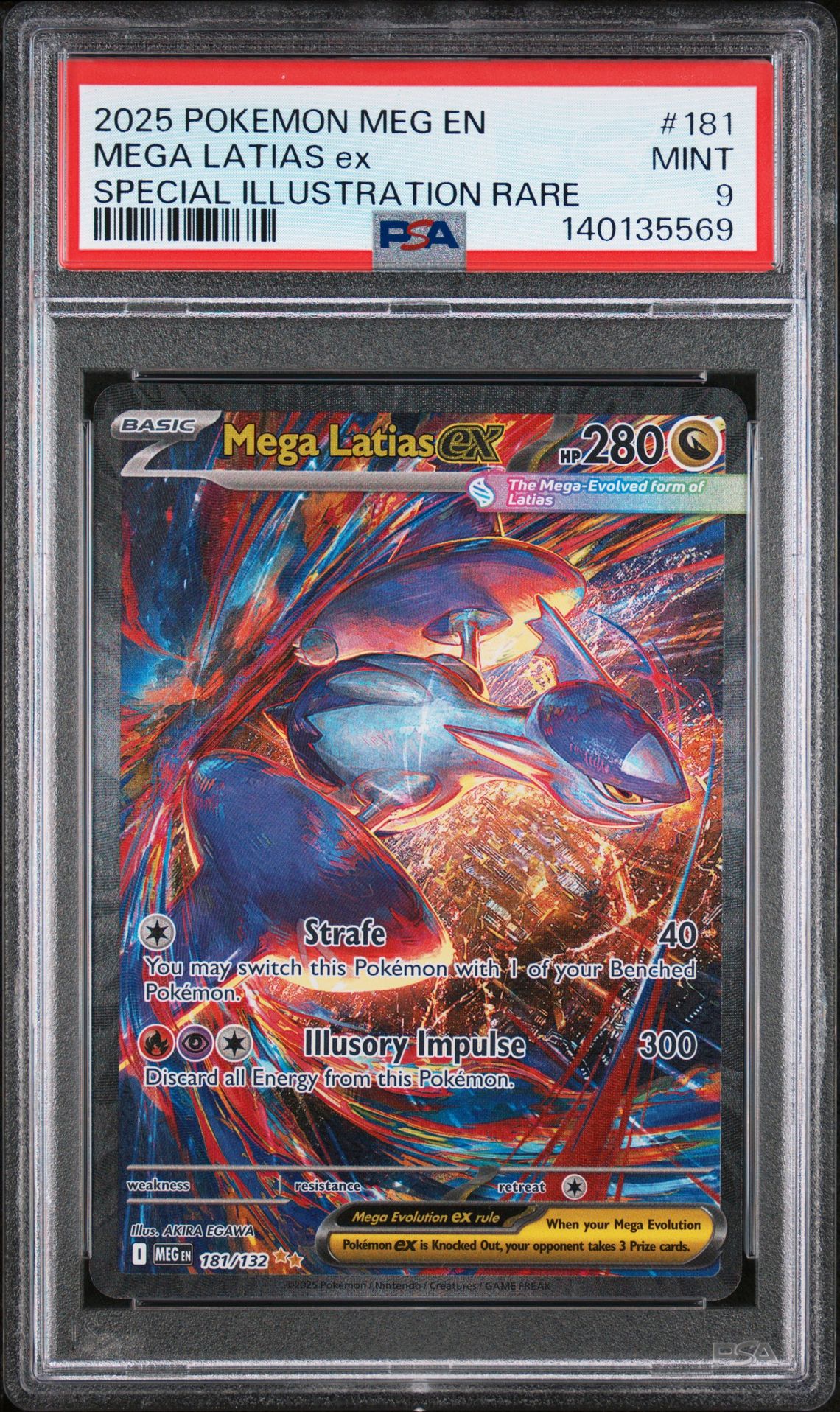 2025 Pokemon Meg En-Mega Evolution Mega Latias Ex #181 (Special Illustration Rare) Mint 9 front