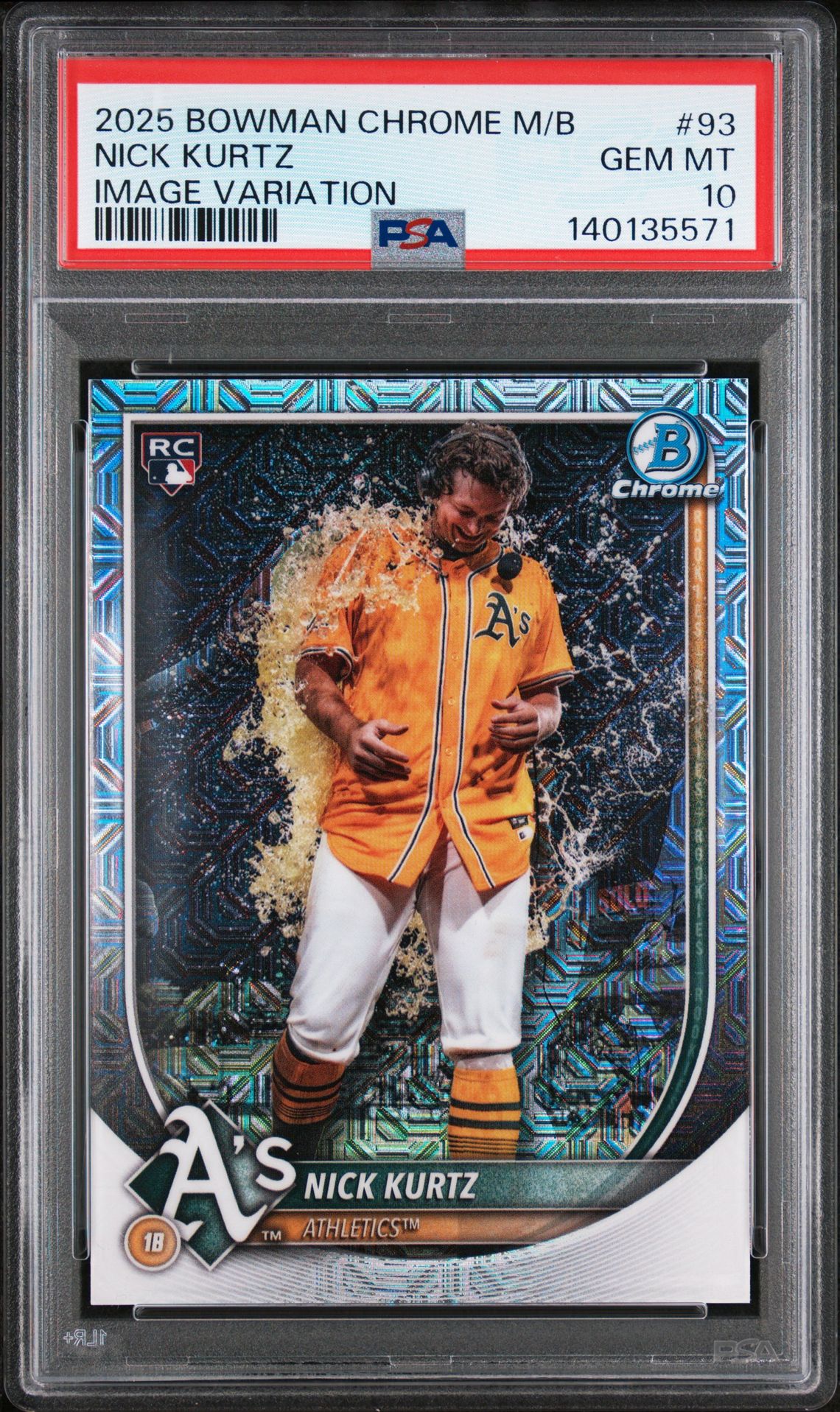 2025 Bowman Chrome Mega Box Nick Kurtz #93 (Image Variation) Gem Mt 10 front