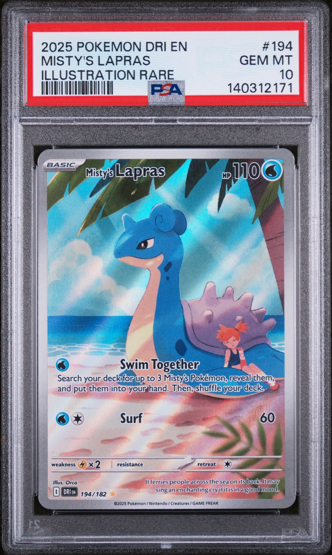 2025 Pokemon POKEMON DRI EN-DESTINED RIVALS ILLUSTRATION RARE #194 Misty's Lapras front