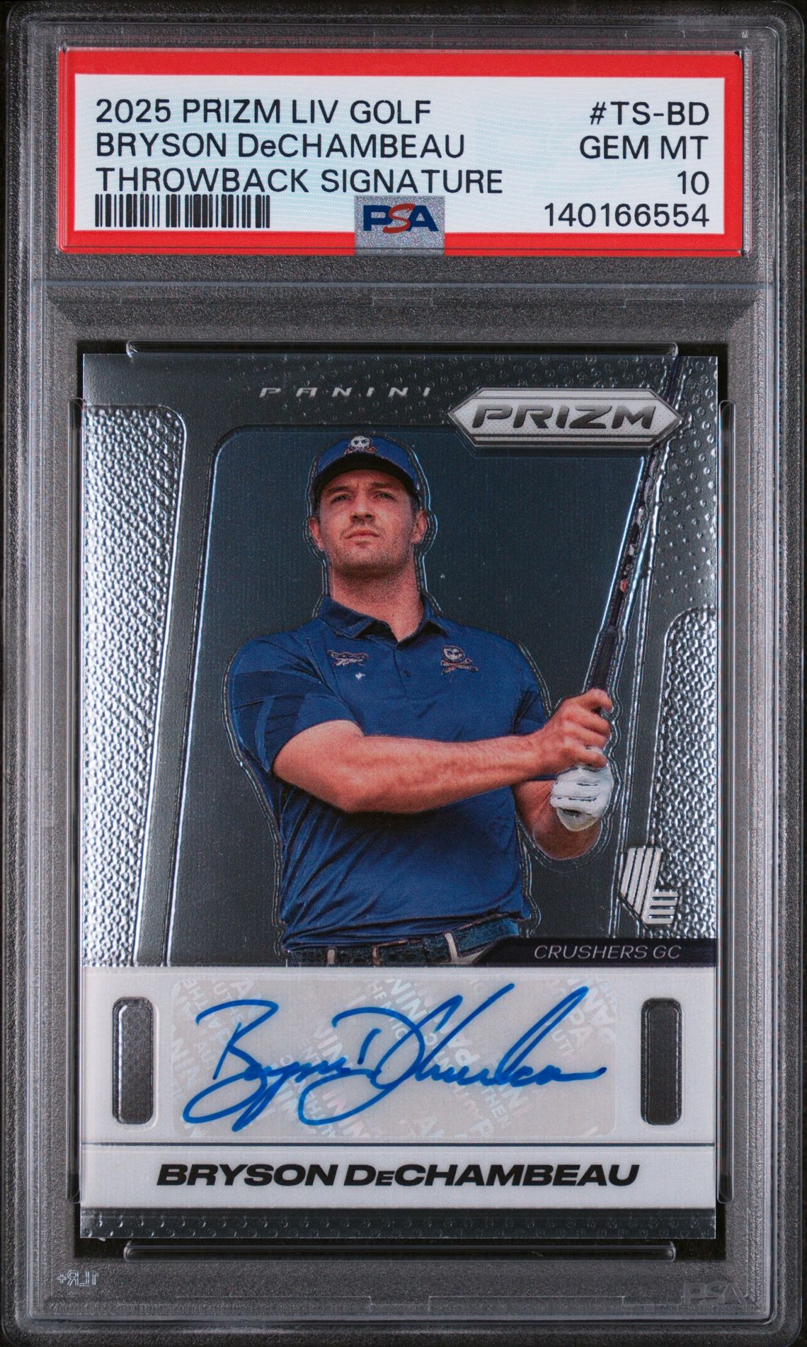 2025 Panini PANINI PRIZM LIV GOLF THROWBACK SIGNATURES #TS-BD Bryson Dechambeau front