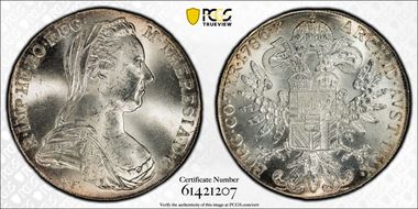 "1780"-S.F. Thaler Modern Restrike (1853-Present) MS64