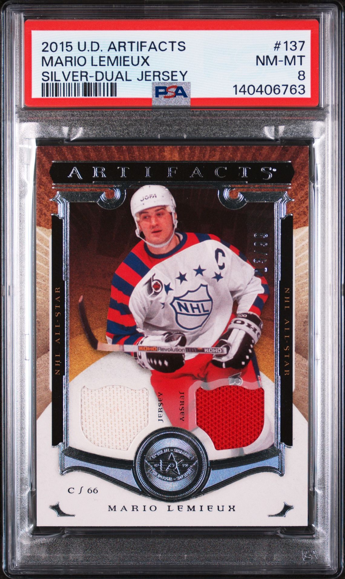 2015 Upper Deck UPPER DECK ARTIFACTS SILVER-DUAL JERSEY #137 Mario Lemieux front