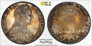"1780"-S.F. Thaler Modern Restrike (1853-Present) MS65