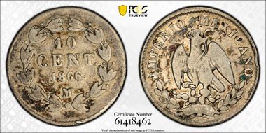 1866-M 10C Maxmilian N1