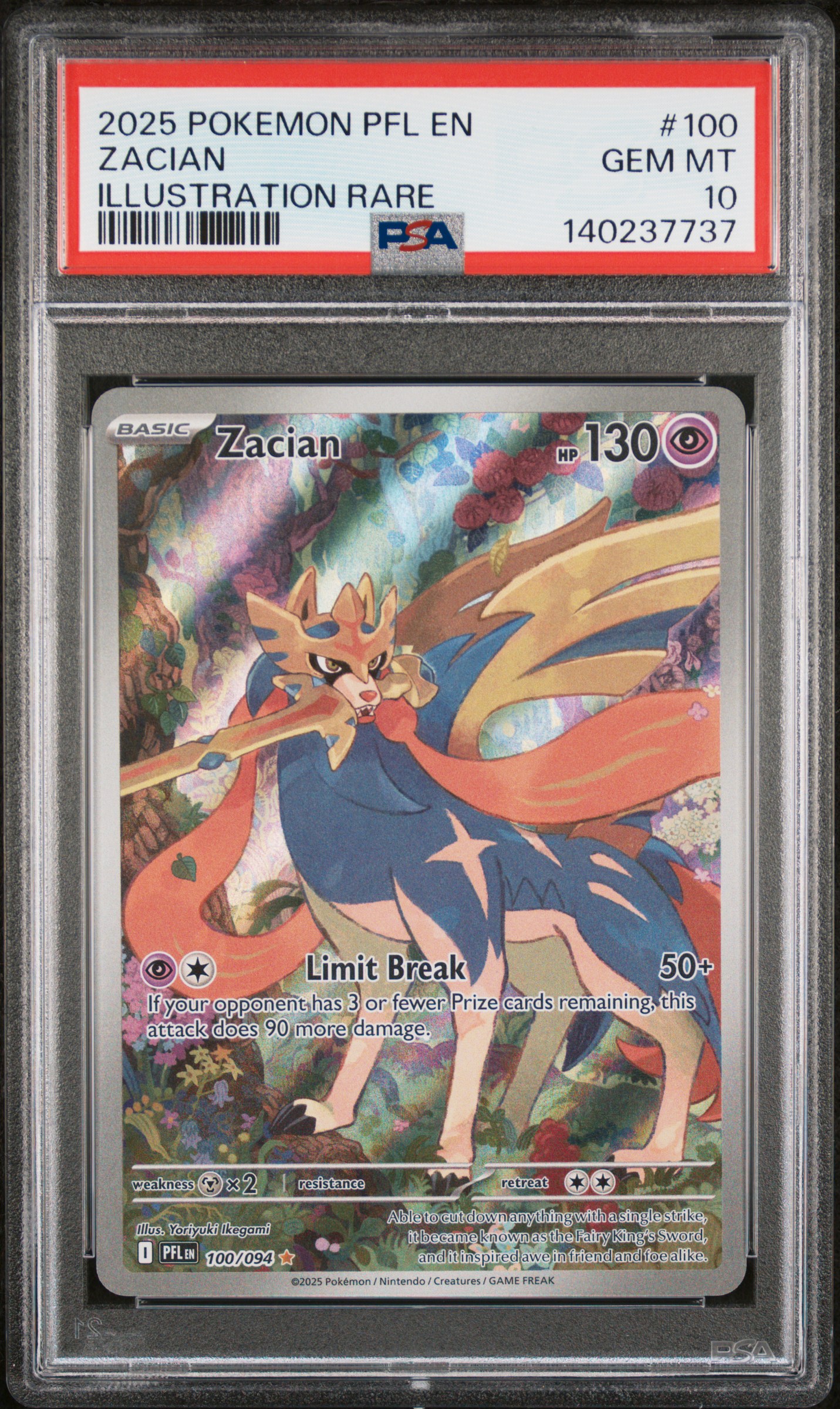 2025 #100 Zacian PSA 10 Pfl EN-Phantasmal Flames